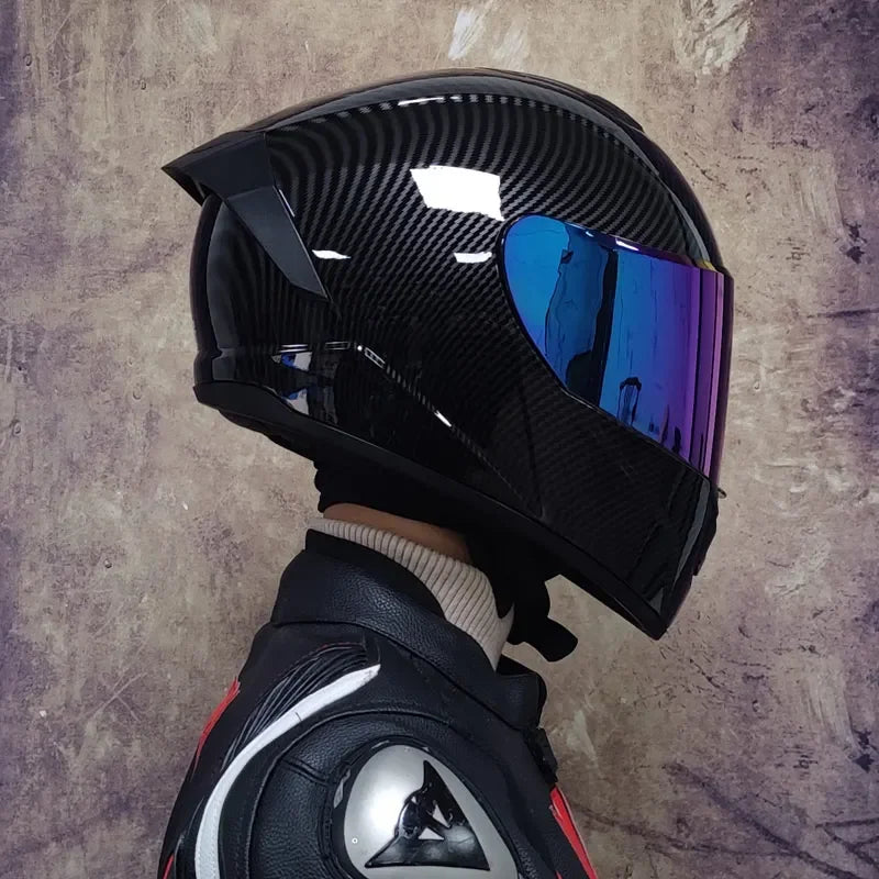 Premium Full Face Racing Motorcycle Helmet – Winter Warm Double Visor, Motorbike Sports Helmet, Adjustable Ventilation