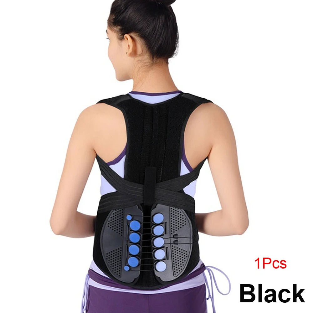 Premium TLSO Thoracic Full Back Brace for Kyphosis & Osteoporosis Relief, Adjustable Compression Support for Spinal Fractures