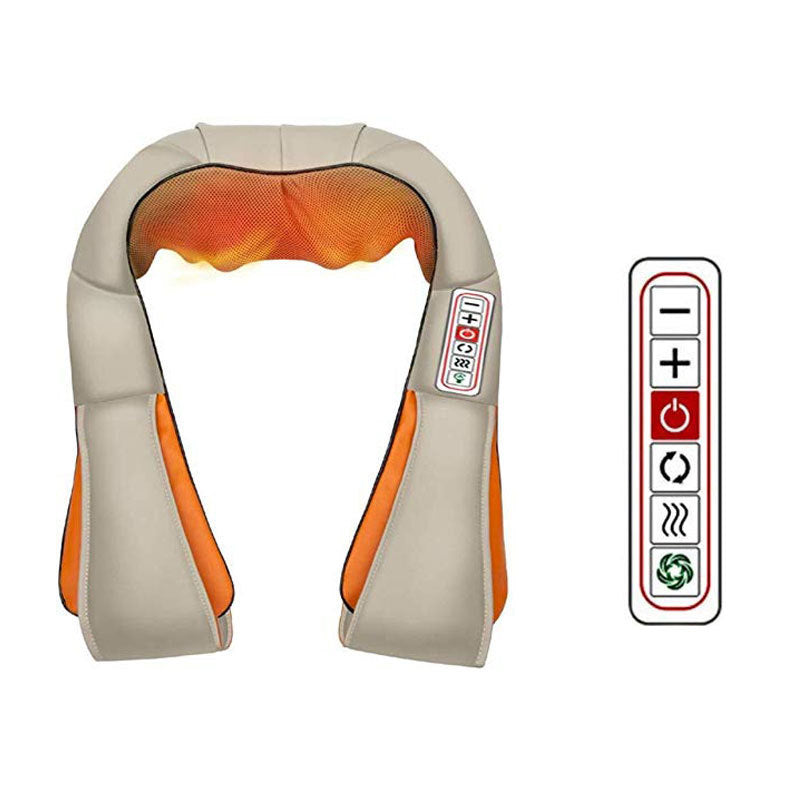 Luxury Wireless Neck and Back Massager for Cervical Relaxation and Trapezius Relief | Kneading Massage Shawl for Targeted 