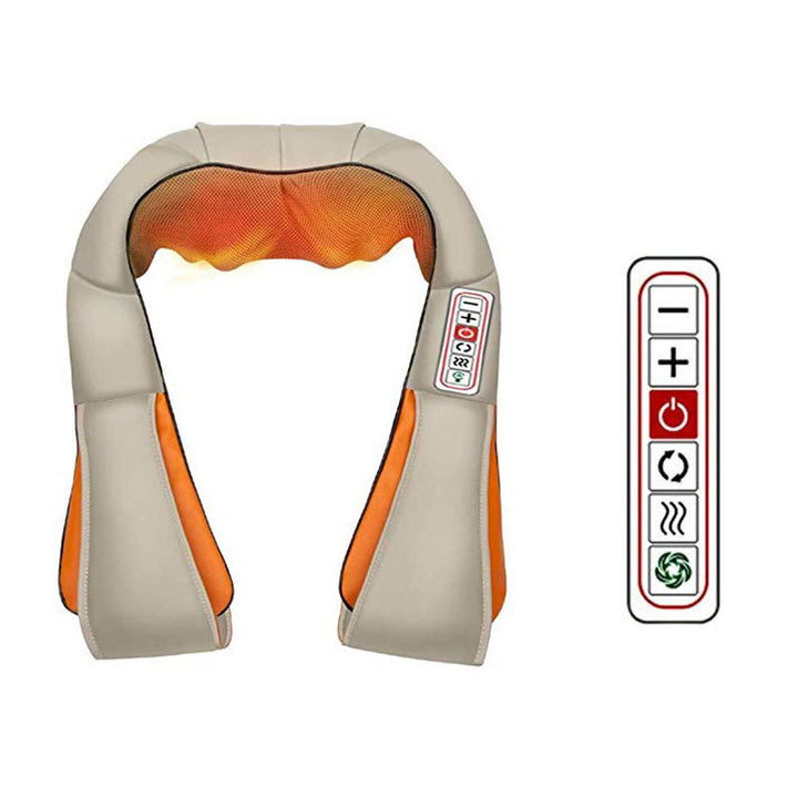 Luxury Wireless Neck and Back Massager for Cervical Relaxation and Trapezius Relief | Kneading Massage Shawl for Targeted 