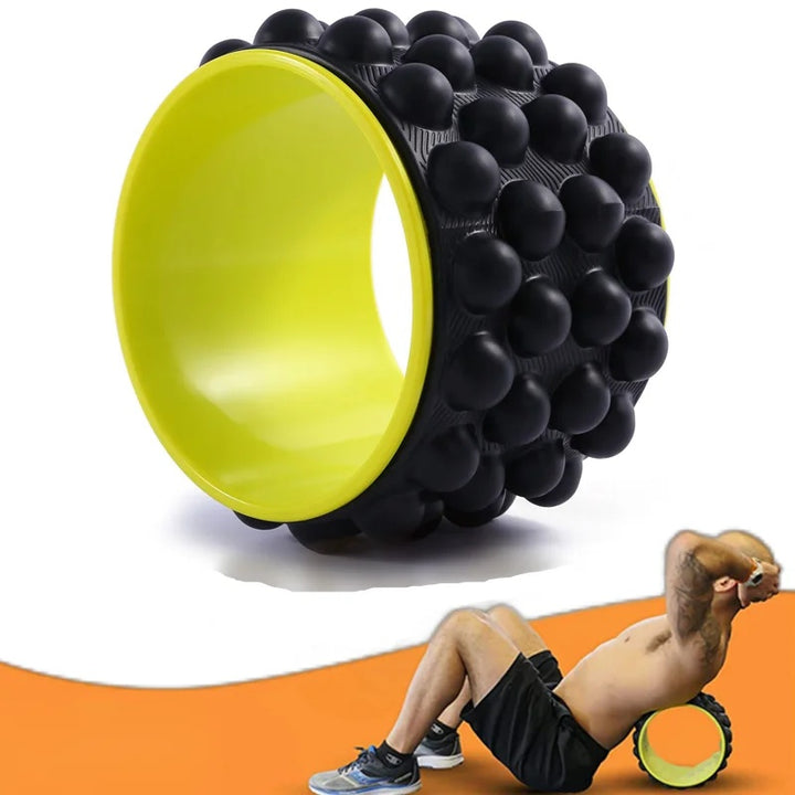 Premium Yoga Wheel – Back Stretcher & Massager for Pain Relief – Durable, Non-Slip Frame – Strong Support Up to 440 lbs 