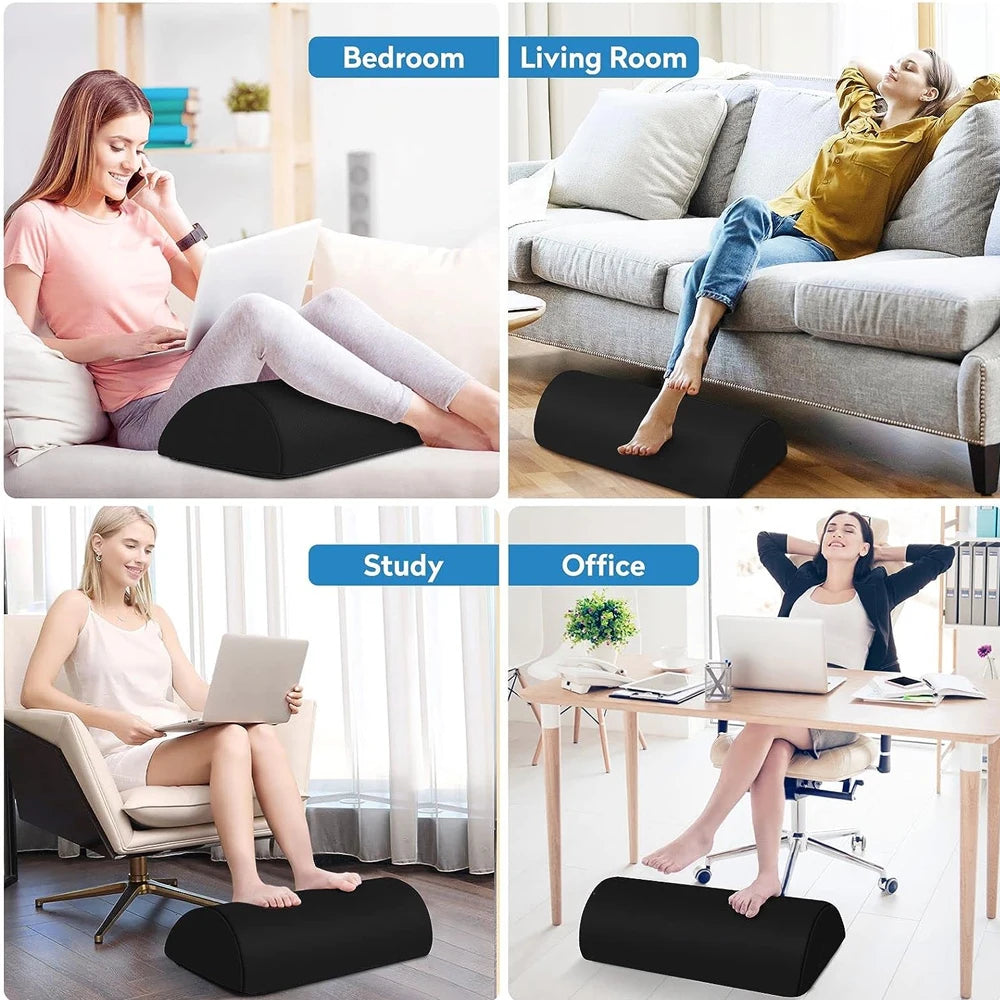 Premium Adjustable Memory Foam Under Desk Foot Rest for Office Chair & Gaming, Ergonomic Support for Back, Hip, Knee, 