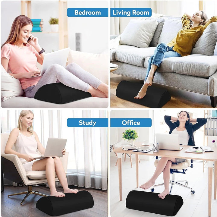 Premium Adjustable Memory Foam Under Desk Foot Rest for Office Chair & Gaming, Ergonomic Support for Back, Hip, Knee, 