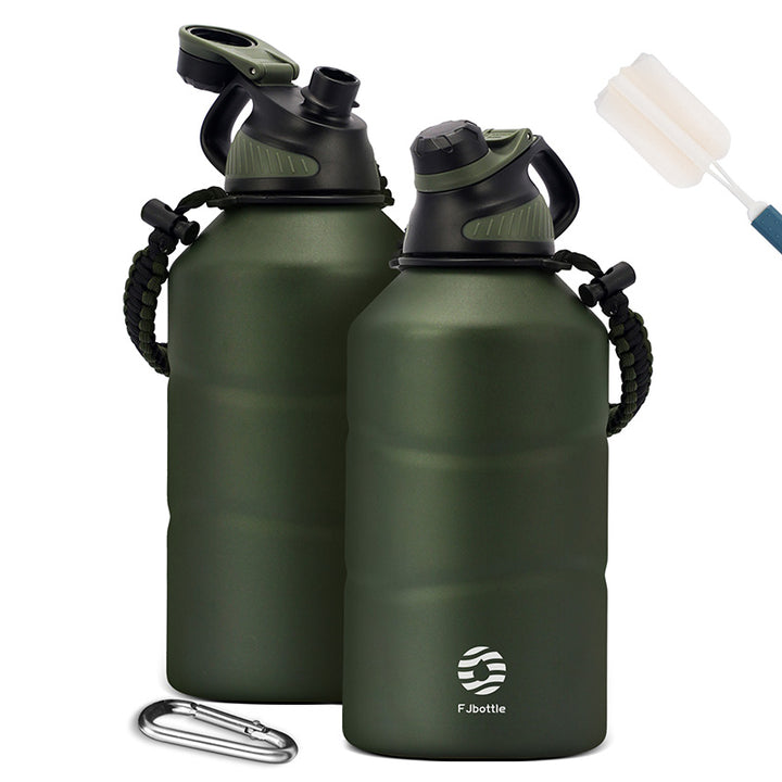 Premium 1.9L Stainless Steel Thermos Bottle – Large Capacity Cold & Hot Vacuum Flask with Rope, Thermal Water Bottle for Gym,