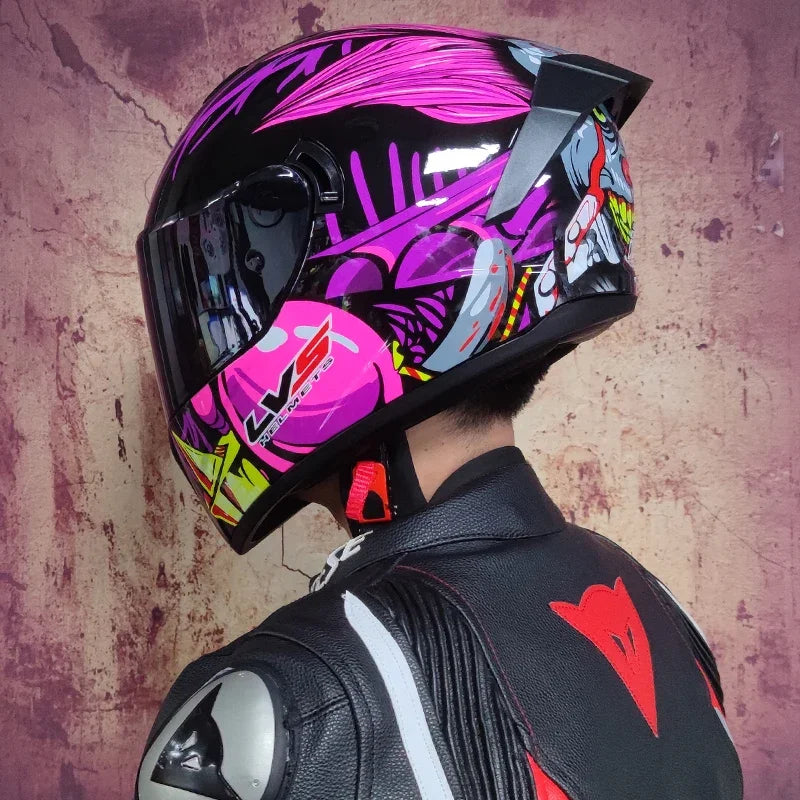 Premium Full Face Racing Motorcycle Helmet – Winter Warm Double Visor, Motorbike Sports Helmet, Adjustable Ventilation