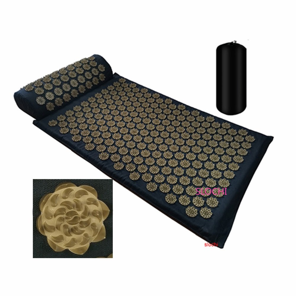Premium Akupressur-Massagematte – Stressabbau & Rückenschmerzlinderung – Yogamatte mit Spitzen, Kissen & tragbarem Design für Entspannung und Akupunkturtherapie
