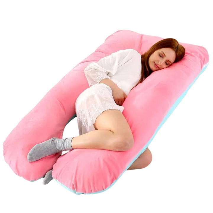 Premium Soft Fleece Pregnant Pillow – U-Type Lumbar Support Cushion for Pregnancy – Multi-Function Side Protection Pillow for