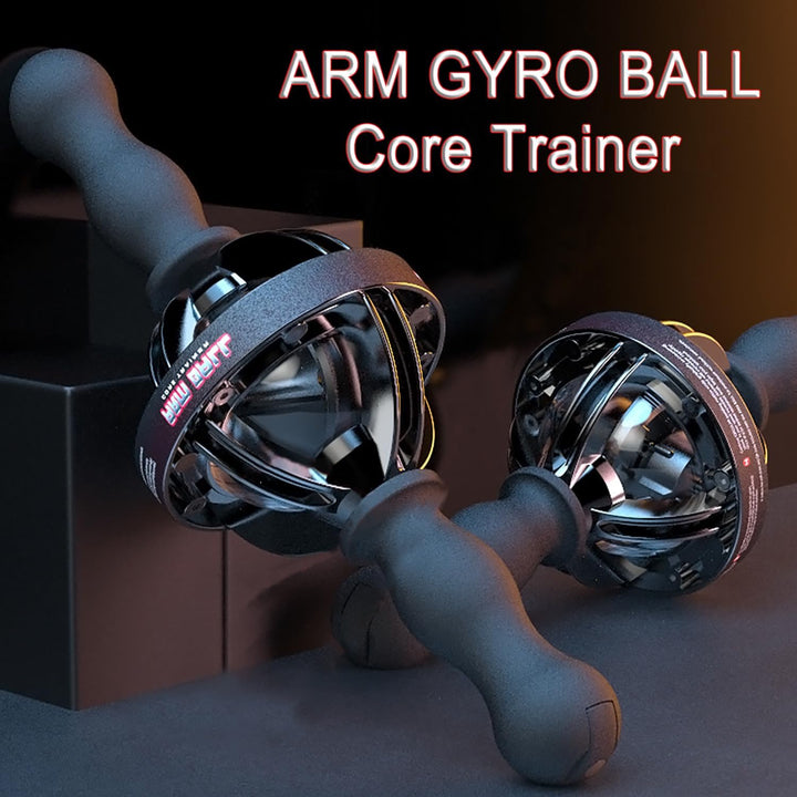 Premium Arm Strength Exerciser – Gyroscope Forearm Trainer with LED Light – Core Trainer for Home Gym Fitness – Powerball Arm Ball with Pull Rope Start, 200KG Resistance