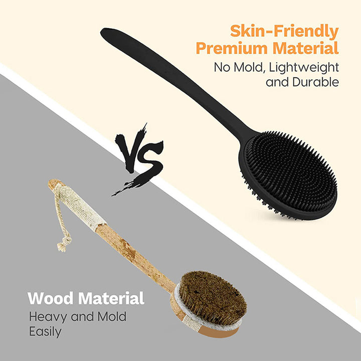Premium Exfoliating Bath Brush with Soft Handle – Back Scrubbing & Skin Massager, Shower Sponge for Deep Clean, Gentle  