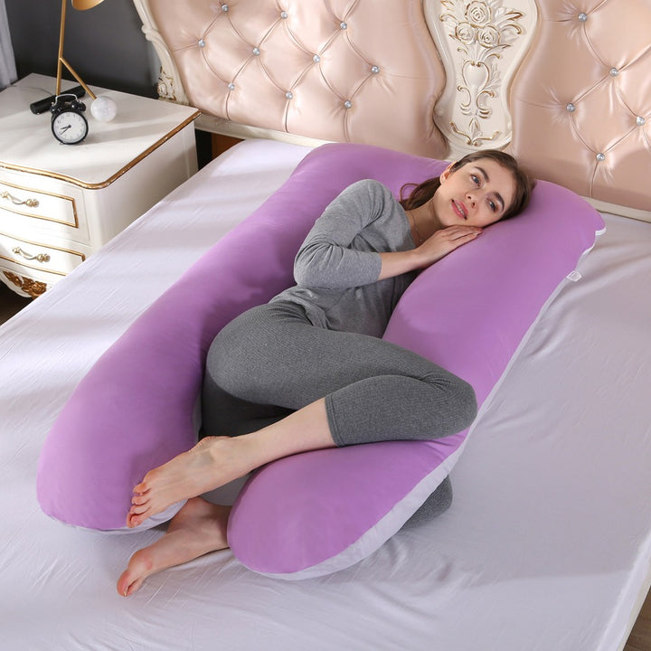 Premium Soft Fleece Pregnant Pillow – U-Type Lumbar Support Cushion for Pregnancy – Multi-Function Side Protection Pillow for