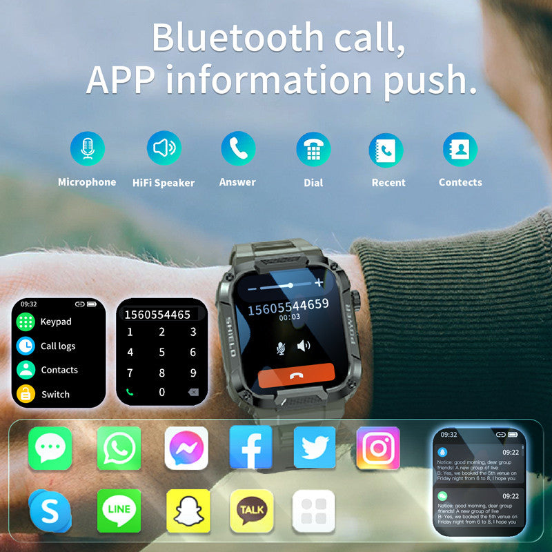 Premium 2024 Smartwatch with Earphones – Bluetooth Call, GPS Tracker, Heart Rate Monitor, Music Playback, Fitness Tracker, 