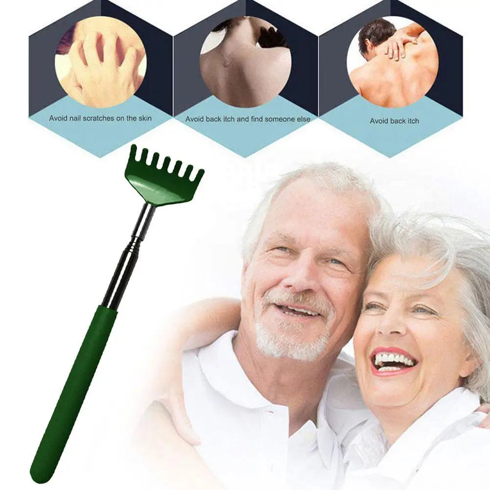 High Quality Telescopic Back Scratcher - Stainless Steel Extendable Back Massager Tool with Hand-Shaped End, Adjustable