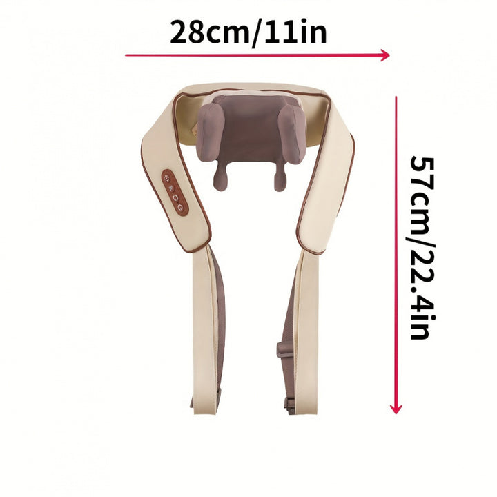 Luxury Wireless Neck and Back Massager for Cervical Relaxation and Trapezius Relief | Kneading Massage Shawl for Targeted 