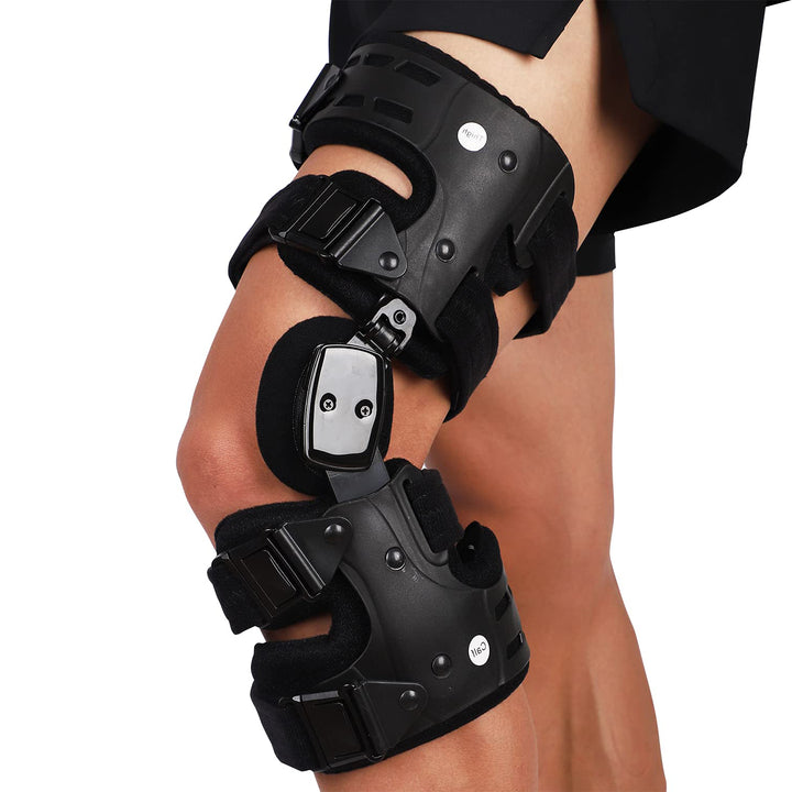 Premium Adjustable Hinged Knee Brace for Postoperative Recovery, ROM Immobilizer for ACL, MCL, Meniscus Tear, and Ligament 