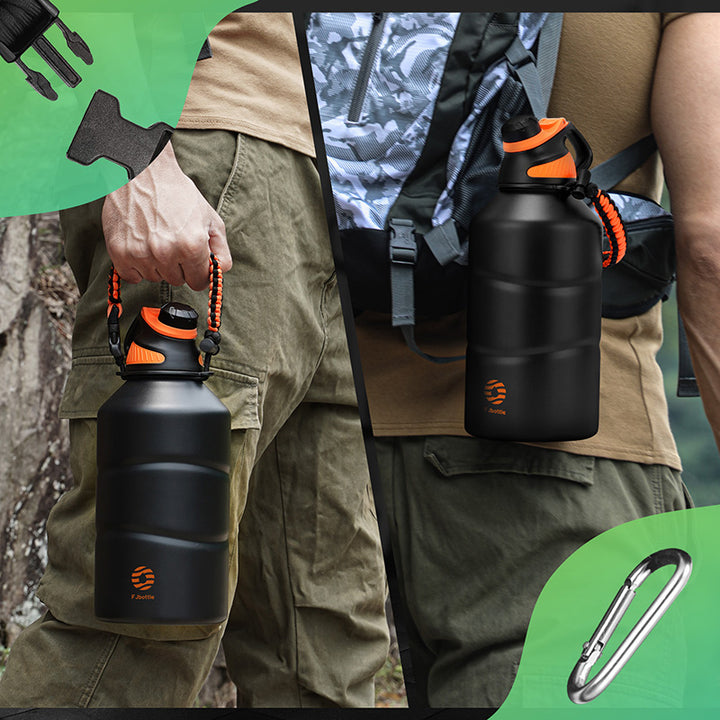 Premium 1.9L Stainless Steel Thermos Bottle – Large Capacity Cold & Hot Vacuum Flask with Rope, Thermal Water Bottle for Gym,