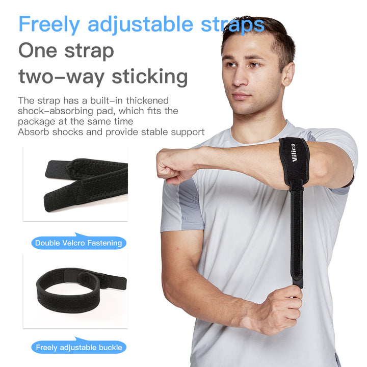 Premium Tennis Elbow Support Brace for Golfers, Epicondylitis Relief, Gym & Sport Protector, Adjustable Clasp for Badminton,