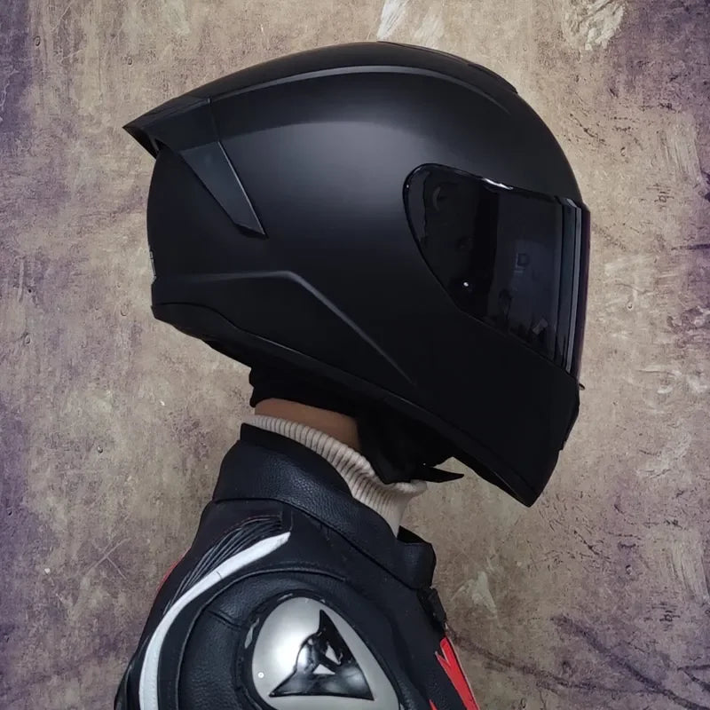 Premium Full Face Racing Motorcycle Helmet – Winter Warm Double Visor, Motorbike Sports Helmet, Adjustable Ventilation