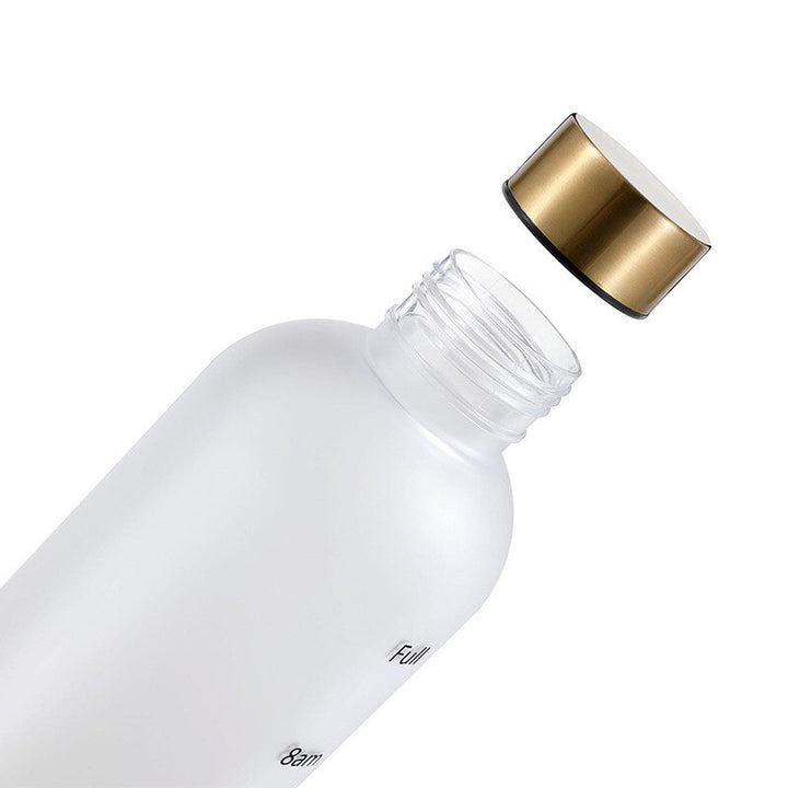 Premium 1L Motivational Water Bottle with Time Marker - BPA-Free, Leakproof Frosted Plastic, 32oz Reusable Sports and Fitness