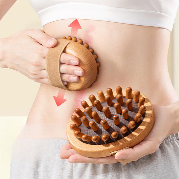 Premium Anti-Cellulite Wooden Massage Brush for Body and Scalp – Soothing Air Cushion Design, Essential Oil Spa Treatment, 