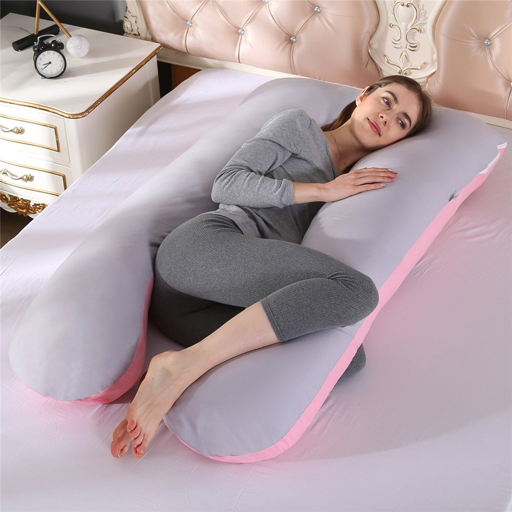 Premium Soft Fleece Pregnant Pillow – U-Type Lumbar Support Cushion for Pregnancy – Multi-Function Side Protection Pillow for