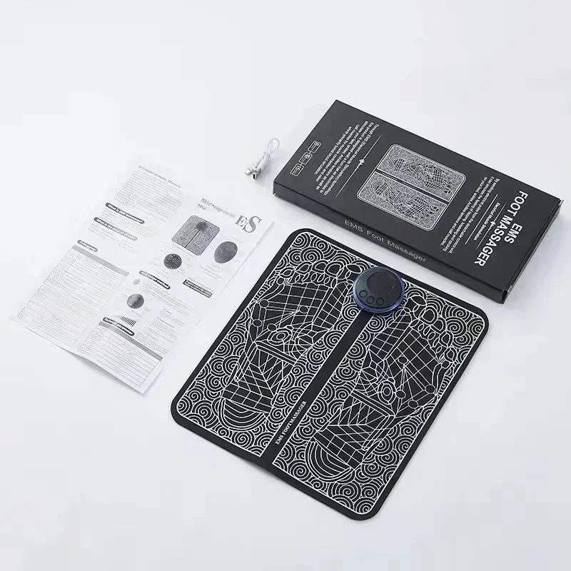 Premium Electric EMS Foot Massager Pad with Remote Control - Acupoint Stimulation, Pain Relief, Muscle Relaxation, 8 Modes,