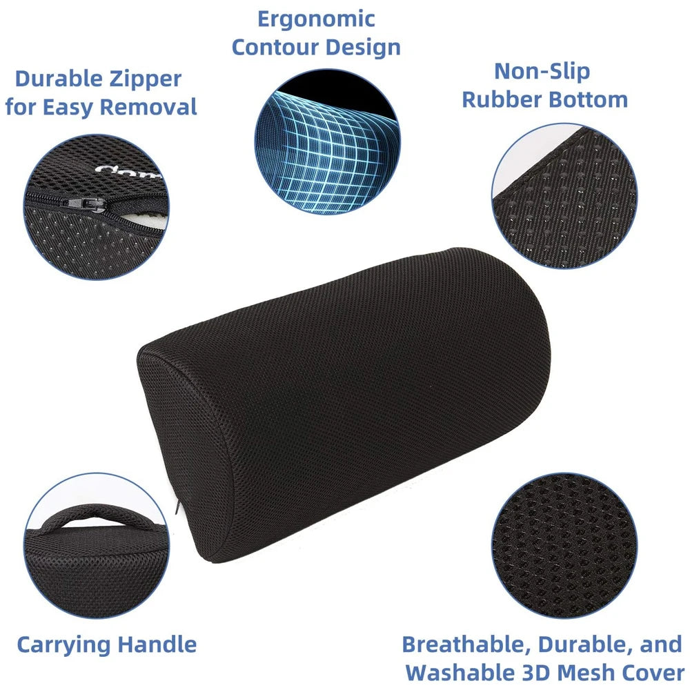 Premium Adjustable Memory Foam Under Desk Foot Rest for Office Chair & Gaming, Ergonomic Support for Back, Hip, Knee, 