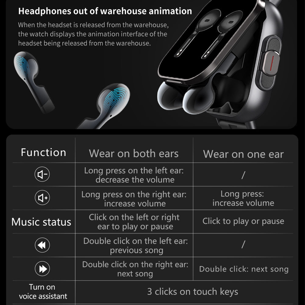 High Quality GPS Smartwatch with 2-in-1 TWS Earbuds – Bluetooth Call, Heart Rate, Blood Pressure & Health Monitoring, 