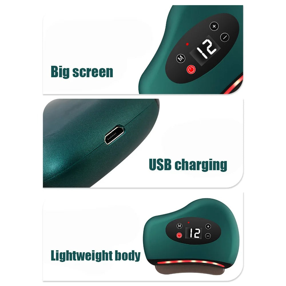 High Quality Electric Guasha Massager with Heating & Vibration – Hot Compress Eye & Face Tool for Skin Lifting & Wrinkle 
