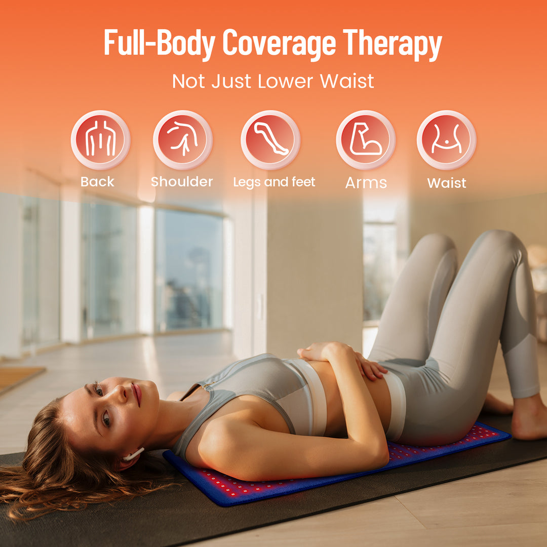 Premium Red & Infrared Therapy Belt for Body Pain Relief & Slimming – 660nm/850nm Large LED Heating Pad with 360 LEDs,  