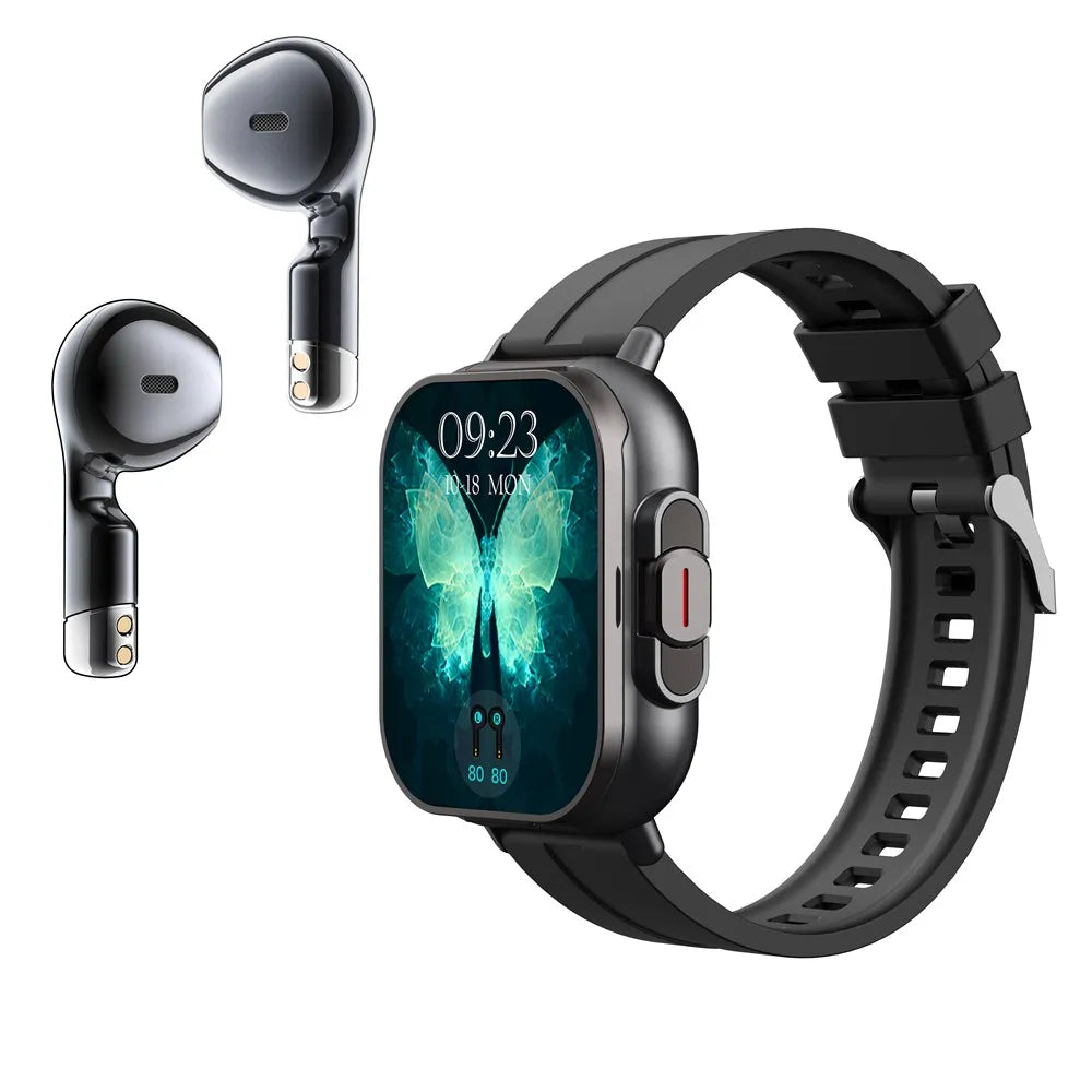 High Quality GPS Smartwatch with 2-in-1 TWS Earbuds – Bluetooth Call, Heart Rate, Blood Pressure & Health Monitoring, 