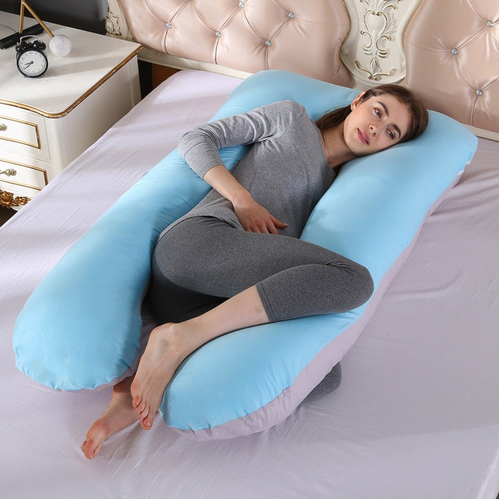 Premium Soft Fleece Pregnant Pillow – U-Type Lumbar Support Cushion for Pregnancy – Multi-Function Side Protection Pillow for