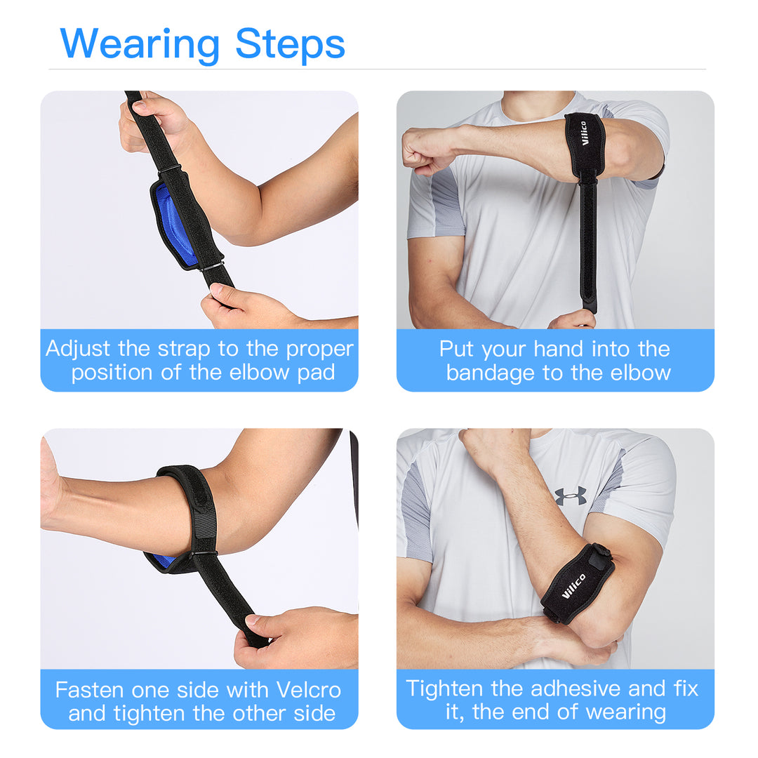 Premium Tennis Elbow Support Brace for Golfers, Epicondylitis Relief, Gym & Sport Protector, Adjustable Clasp for Badminton,