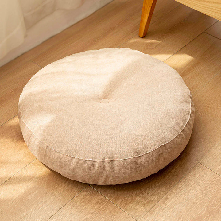 Premium Round Floor Seat Cushion – Soft Tatami Meditation & Yoga Pad – Breathable Cotton & Linen, Comfortable for Sitting