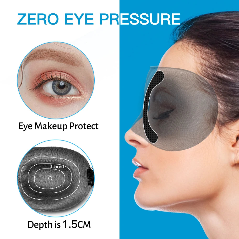 Premium 3D Sleep Mask – Soft Memory Foam Eye Mask for Sleep, Travel, and Migraine Relief – Blockout Light, Comfortable and 
