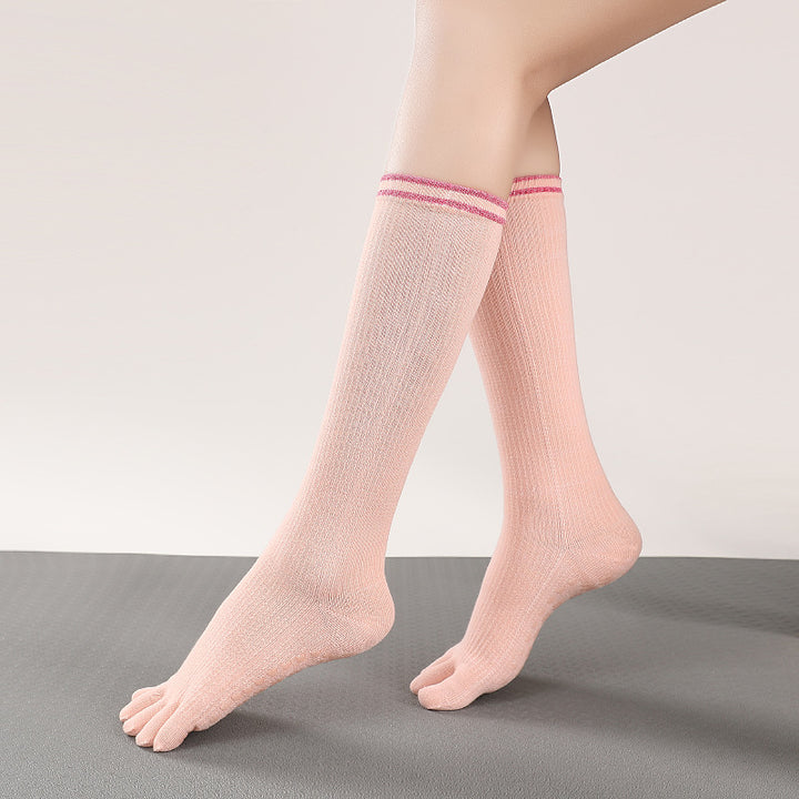 High-Quality Anti-Slip Yoga Socks for Women – Breathable Cotton, Ballet-Inspired Bandage Design, Perfect for Pilates, Dance