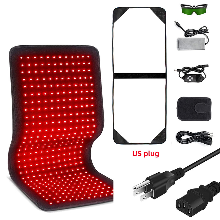 Premium Red & Infrared Therapy Belt for Body Pain Relief & Slimming – 660nm/850nm Large LED Heating Pad with 360 LEDs,  
