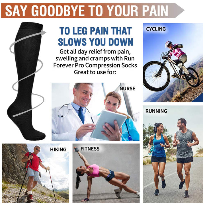 Premium Compression Support Stockings for Varicose Veins – Below Knee Circulation Socks for Pain Relief, Muscle Support &