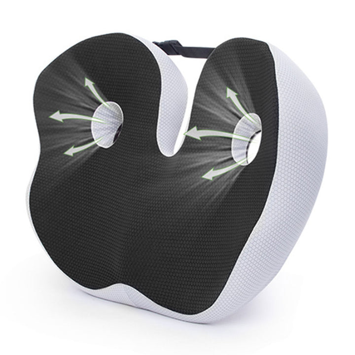 Premium Memory Foam Sit Bone Relief Cushion – Ergonomic Washable Seat Cushion for Pressure Relief, Breathable Comfort, Long 
