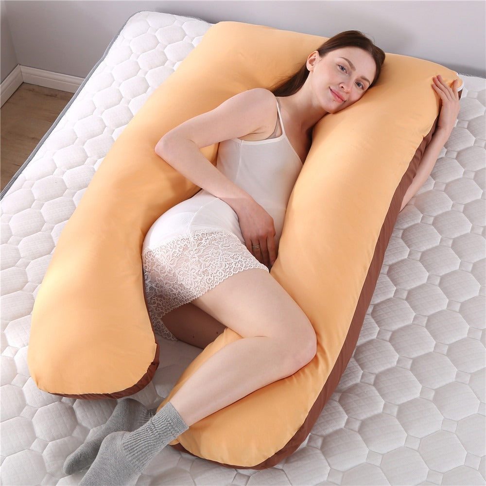 Premium Soft Fleece Pregnant Pillow – U-Type Lumbar Support Cushion for Pregnancy – Multi-Function Side Protection Pillow for