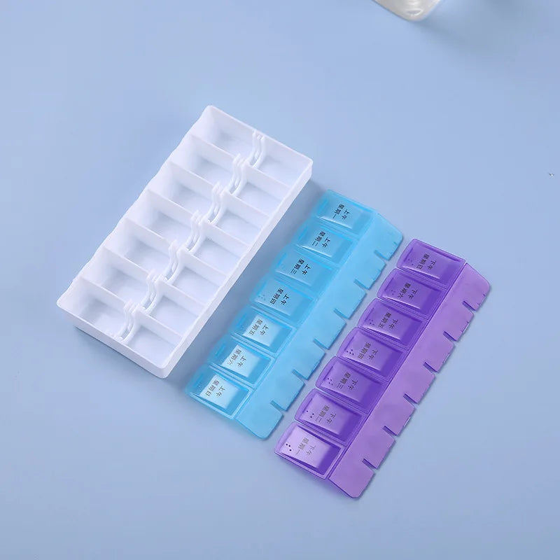 Premium Weekly Travel Pill Organizer – 7-Day 14-Grid Medicine Storage Box for Tablets, Vitamins, Fish Oils, and Supplements