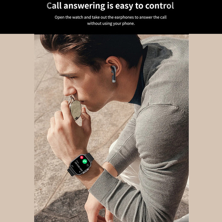 High Quality GPS Smartwatch with 2-in-1 TWS Earbuds – Bluetooth Call, Heart Rate, Blood Pressure & Health Monitoring, Music Playback, 2.01" Full Touch TFT Display, Long Battery Life, AI Voice Assistant, Ideal for Fitness & Daily Use