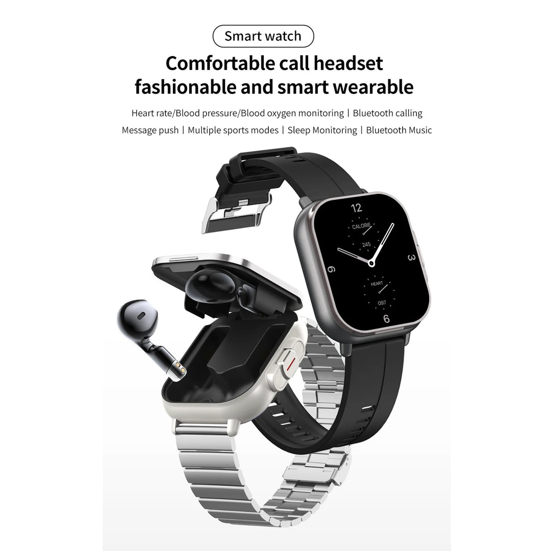 High Quality GPS Smartwatch with 2-in-1 TWS Earbuds – Bluetooth Call, Heart Rate, Blood Pressure & Health Monitoring, Music Playback, 2.01" Full Touch TFT Display, Long Battery Life, AI Voice Assistant, Ideal for Fitness & Daily Use