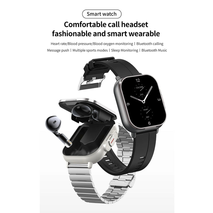 High Quality GPS Smartwatch with 2-in-1 TWS Earbuds – Bluetooth Call, Heart Rate, Blood Pressure & Health Monitoring, Music Playback, 2.01" Full Touch TFT Display, Long Battery Life, AI Voice Assistant, Ideal for Fitness & Daily Use