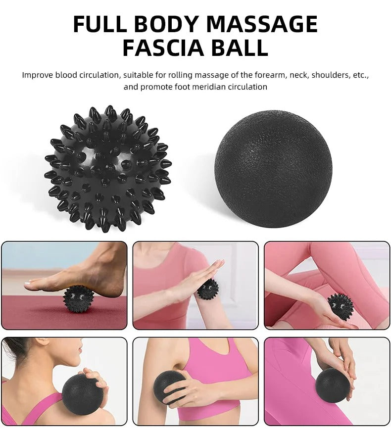 Premium 6-in-1 Yoga Training Kit for Fitness, Pilates & Muscle Recovery, Includes Foam Roller, Massage Stick, Tension Band & 2 Massage Balls for Flexibility & Pain Relief