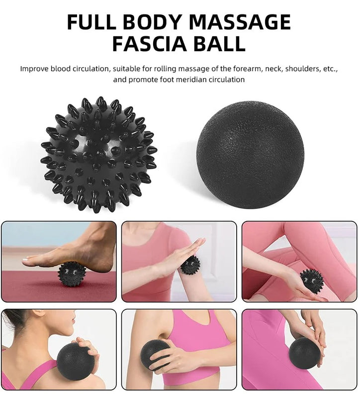 Premium 6-in-1 Yoga Training Kit for Fitness, Pilates & Muscle Recovery, Includes Foam Roller, Massage Stick, Tension Band & 2 Massage Balls for Flexibility & Pain Relief
