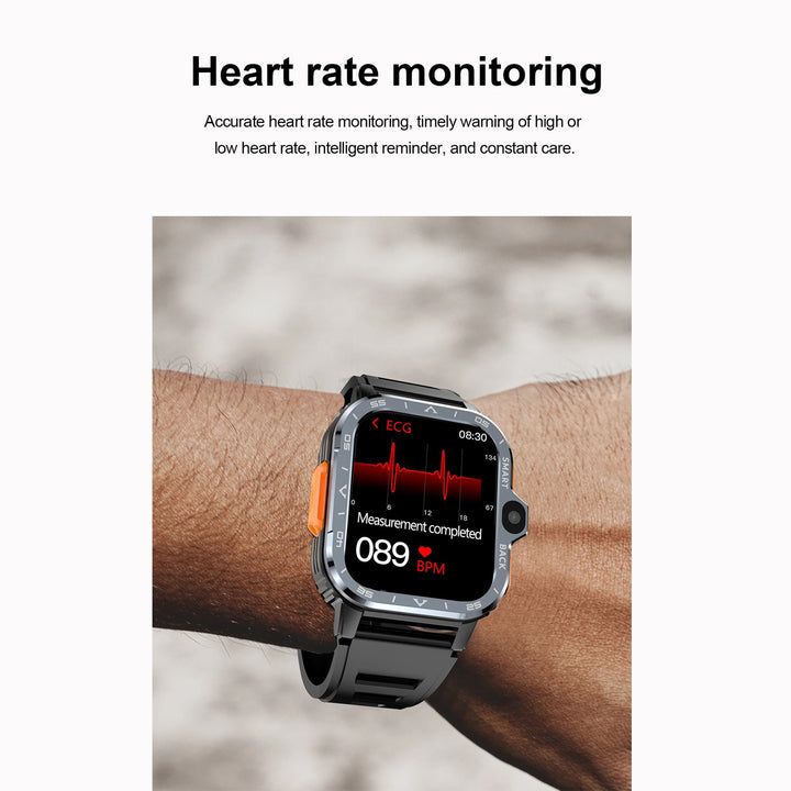 Premium 4G Android Smartwatch for Men – 2.03" HD Dual Camera, GPS, 64GB ROM, NFC, Wi-Fi, Bluetooth, Heart Rate Monitoring, Step Counter, SIM Card Support