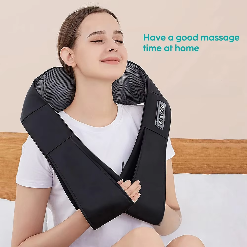 Luxury Shiatsu Neck, Back & Shoulder Massager with Heat, 4D Deep Kneading for Full Body Muscle Relief, Electric Massage Pillow for Legs & Tissue Stress