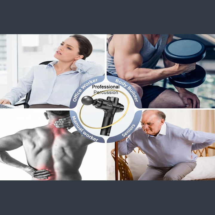 Premium 30-Level Massage Gun – Deep Tissue Muscle Relaxation for Body and Neck, Electric Fitness Equipment with Noise Reduction, Ideal for Men and Women