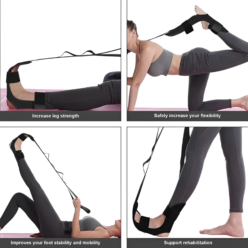 Premium Flexibility Stretching Strap - Open Back Yoga Band for Leg Stretching, Muscle Relaxation & Plantar Fasciitis Relief,