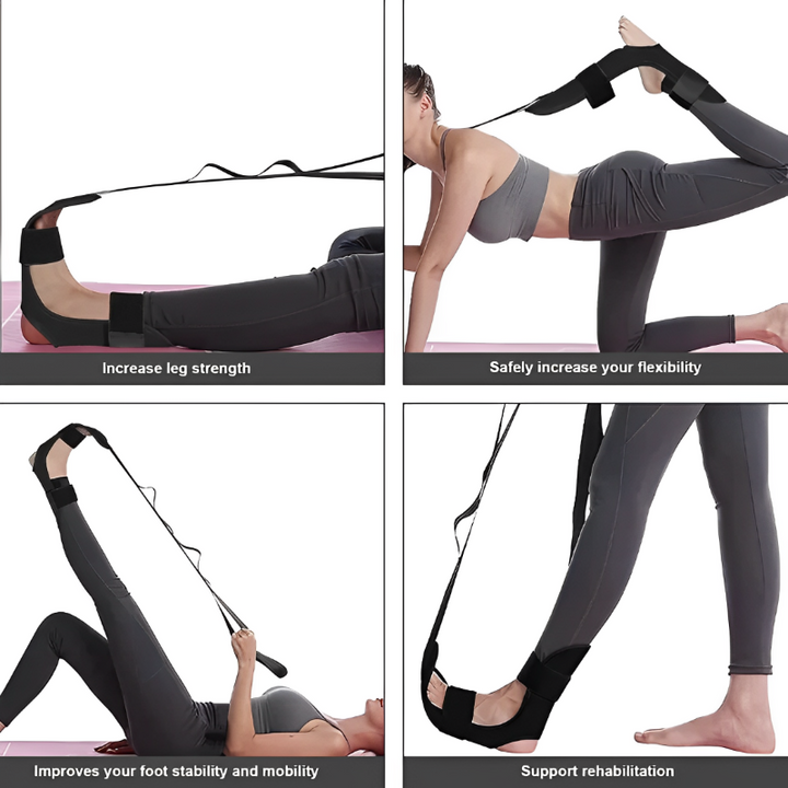 Premium Flexibility Stretching Strap - Open Back Yoga Band for Leg Stretching, Muscle Relaxation & Plantar Fasciitis Relief,